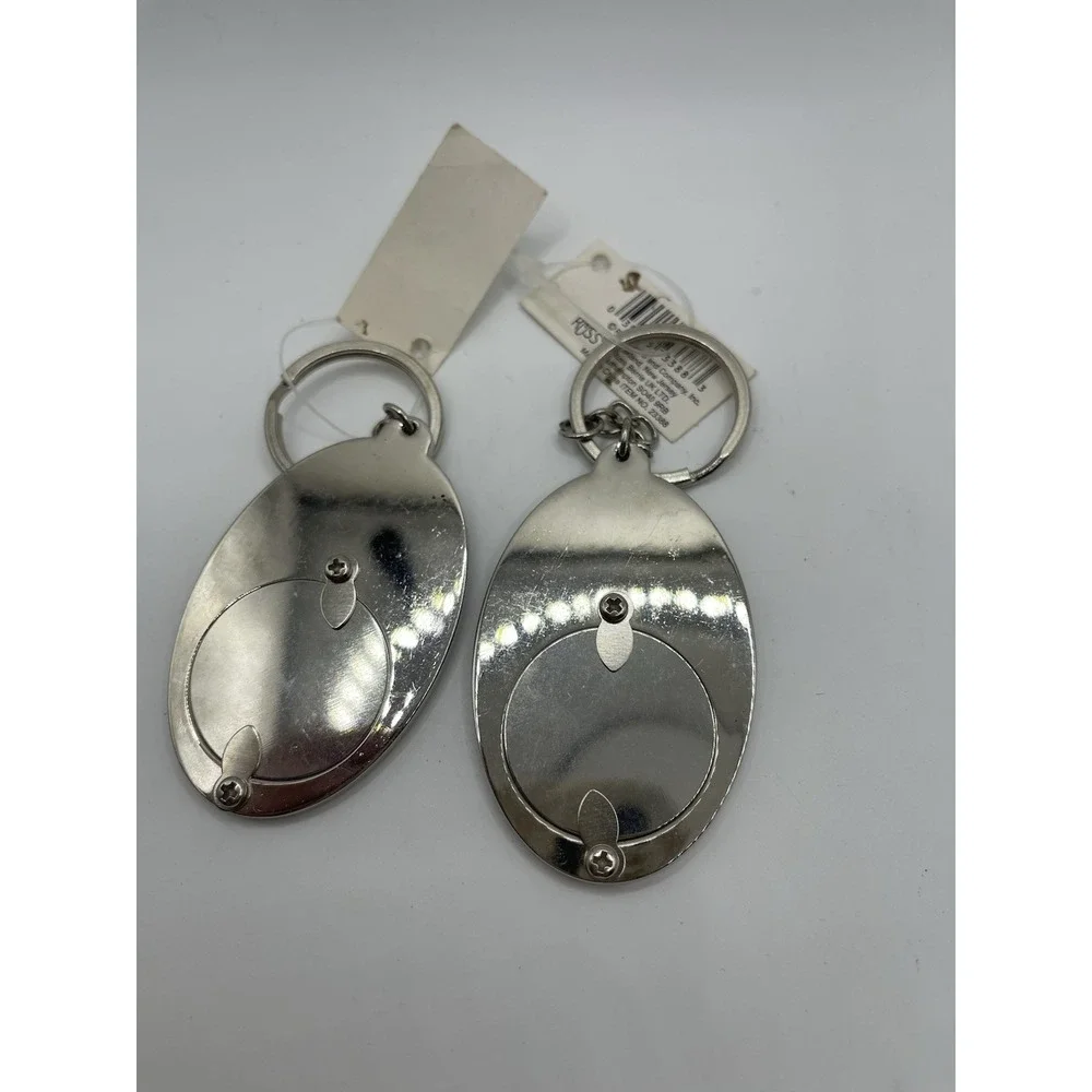Russ Personalized Photo Keyring Morgan Silver Metal Key Chain Ring Set Of 2